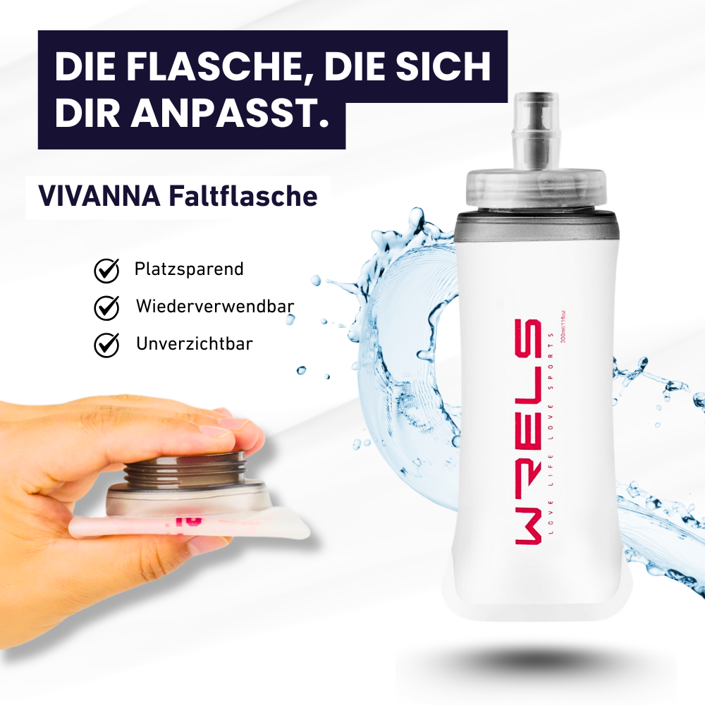 VIVANNA Falt-Trinkflasche – Ultraleicht. Wiederverwendbar. Immer dabei.