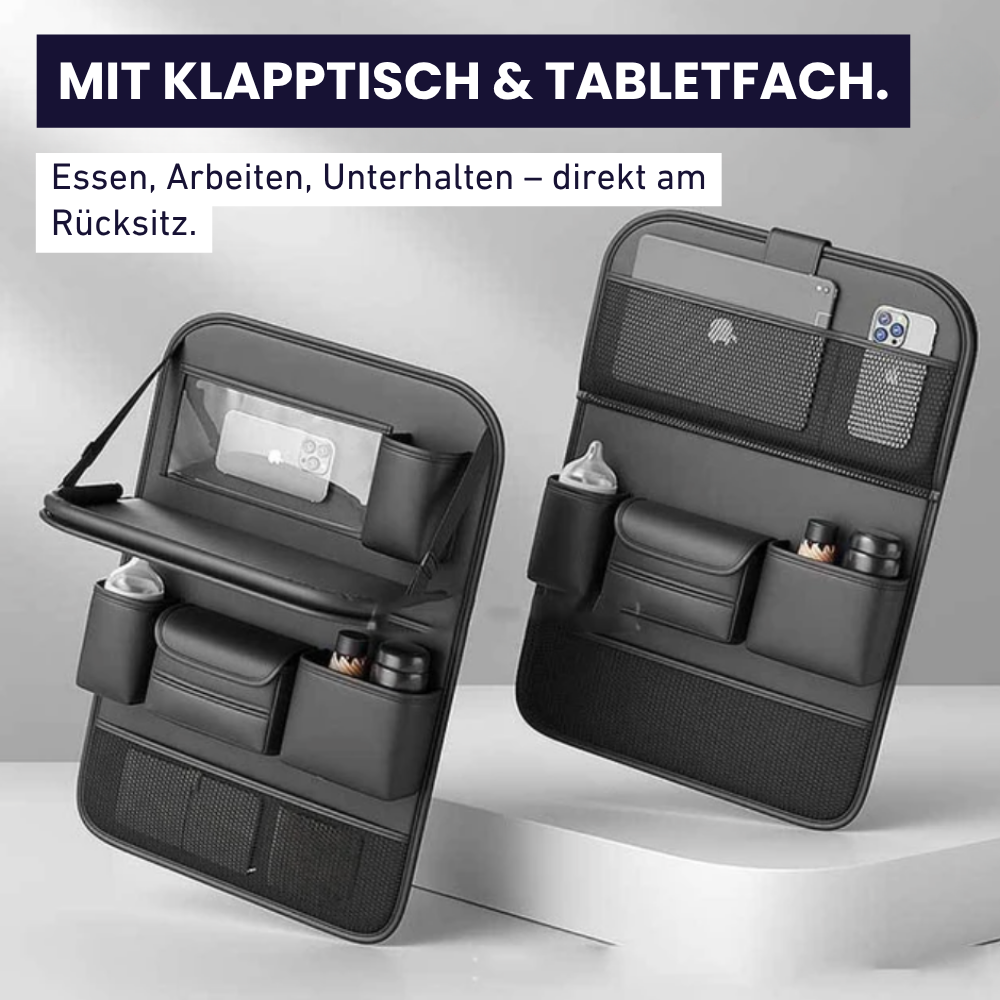 VIVANNA Auto-Rücksitz-Organizer – Mit Tisch, Tabletfach & viel Platz